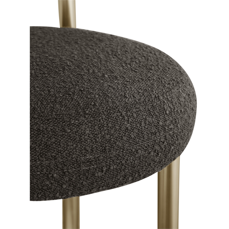 Meridian Furniture Bordeaux Brown Boucle Fabric Stool
