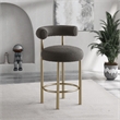 Meridian Furniture Bordeaux Brown Boucle Fabric Stool