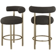 Meridian Furniture Bordeaux Brown Boucle Fabric Stool