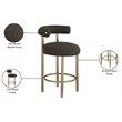 Meridian Furniture Bordeaux Brown Boucle Fabric Stool