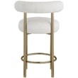 Meridian Furniture Bordeaux Cream Boucle Fabric Stool