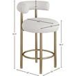 Meridian Furniture Bordeaux Cream Boucle Fabric Stool