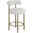 Meridian Furniture Bordeaux Cream Boucle Fabric Stool