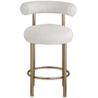 Meridian Furniture Bordeaux Cream Boucle Fabric Stool