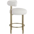 Meridian Furniture Bordeaux Cream Boucle Fabric Stool