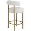 Meridian Furniture Bordeaux Cream Boucle Fabric Stool