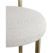 Meridian Furniture Bordeaux Cream Boucle Fabric Stool