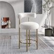 Meridian Furniture Bordeaux Cream Boucle Fabric Stool