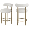 Meridian Furniture Bordeaux Cream Boucle Fabric Stool