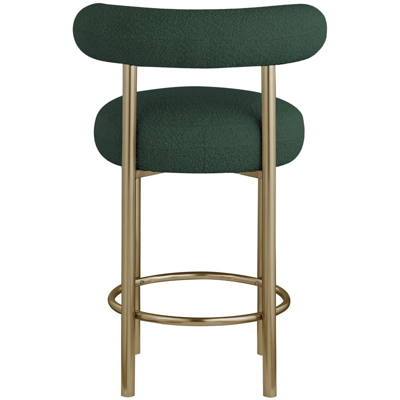 Meridian Furniture Bordeaux Green Boucle Fabric Stool