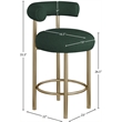 Meridian Furniture Bordeaux Green Boucle Fabric Stool