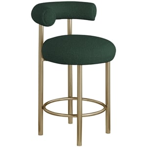 Meridian Furniture Bordeaux Green Boucle Fabric Stool
