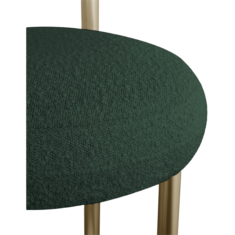 Meridian Furniture Bordeaux Green Boucle Fabric Stool