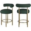 Meridian Furniture Bordeaux Green Boucle Fabric Stool