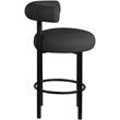 Meridian Furniture Bordeaux Black Boucle Fabric Stool