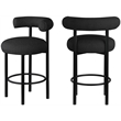 Meridian Furniture Bordeaux Black Boucle Fabric Stool