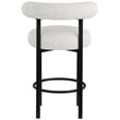 Meridian Furniture Bordeaux Cream Boucle Fabric Stool