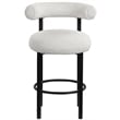 Meridian Furniture Bordeaux Cream Boucle Fabric Stool