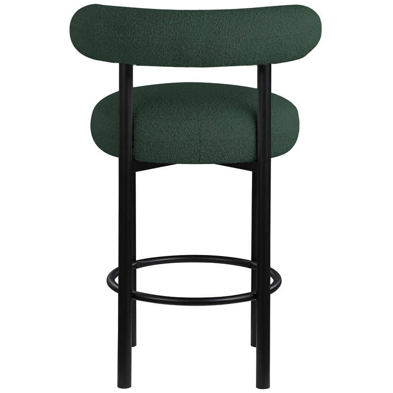 Meridian Furniture Bordeaux Green Boucle Fabric Stool