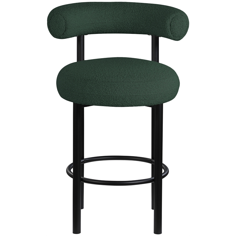Meridian Furniture Bordeaux Green Boucle Fabric Stool