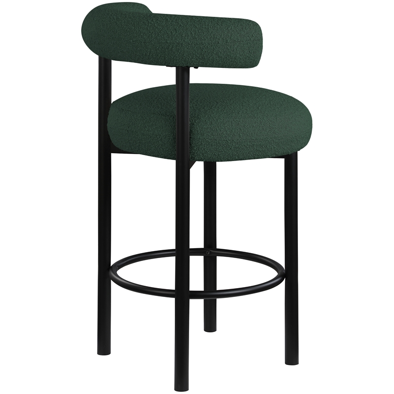 Meridian Furniture Bordeaux Green Boucle Fabric Stool