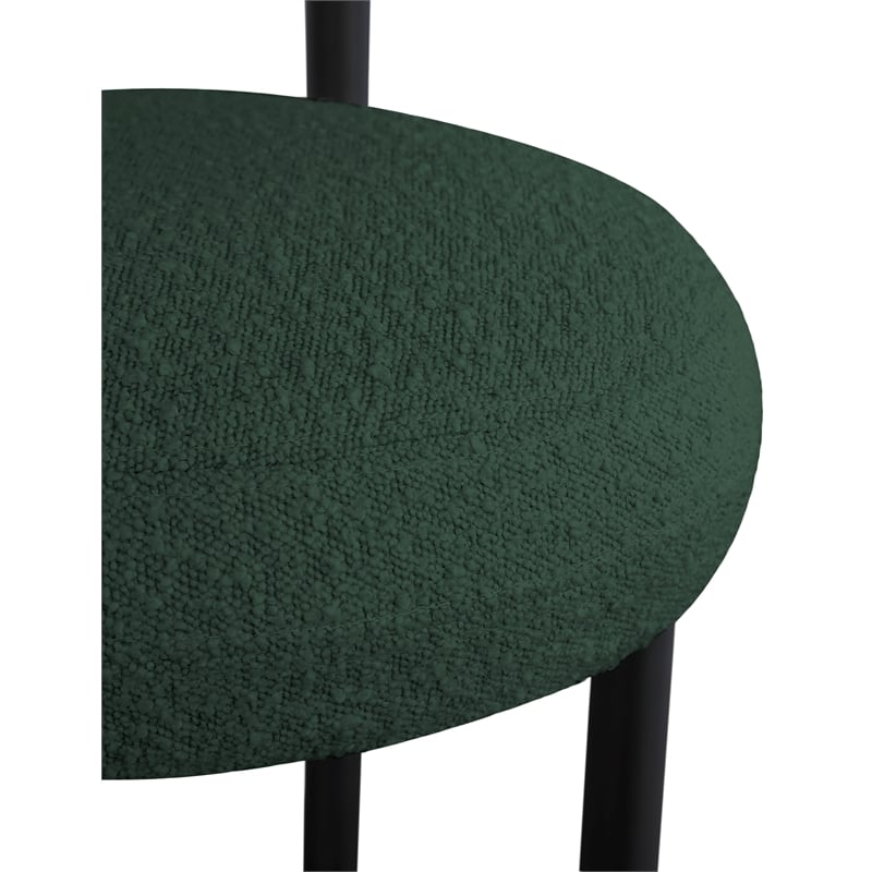 Meridian Furniture Bordeaux Green Boucle Fabric Stool