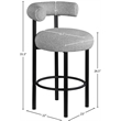 Meridian Furniture Bordeaux Grey Boucle Fabric Stool