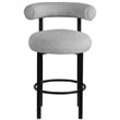 Meridian Furniture Bordeaux Grey Boucle Fabric Stool