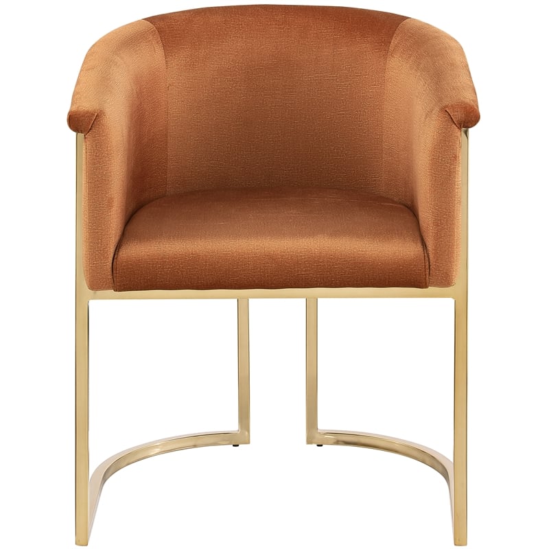 Meridian Furniture Tierra Cognac Velvet Dining Chair