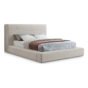 Meridian Furniture Devin Beige Linen Textured Fabric King Bed