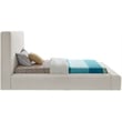 Meridian Furniture Devin Beige Linen Textured Fabric Twin Bed
