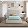 Meridian Furniture Devin Beige Linen Textured Fabric Twin Bed
