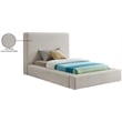 Meridian Furniture Devin Beige Linen Textured Fabric Twin Bed