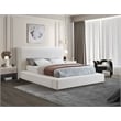 Meridian Furniture Devin Cream Linen Textured Fabric Queen Bed