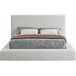 Meridian Furniture Devin Cream Linen Textured Fabric Queen Bed