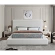 Meridian Furniture Devin Cream Linen Textured Fabric Queen Bed