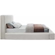 Meridian Furniture Devin Cream Linen Textured Fabric Queen Bed