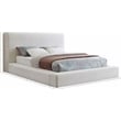 Meridian Furniture Devin Cream Linen Textured Fabric Queen Bed