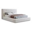 Meridian Furniture Devin Cream Linen Textured Fabric Queen Bed