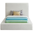 Meridian Furniture Devin Cream Linen Textured Fabric Twin Bed