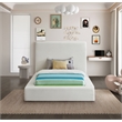 Meridian Furniture Devin Cream Linen Textured Fabric Twin Bed