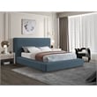 Meridian Furniture Devin Navy Linen Textured Fabric Queen Bed