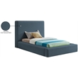Meridian Furniture Devin Navy Linen Textured Fabric Twin Bed