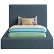Meridian Furniture Devin Navy Linen Textured Fabric Twin Bed