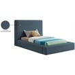 Meridian Furniture Devin Navy Linen Textured Fabric Twin Bed