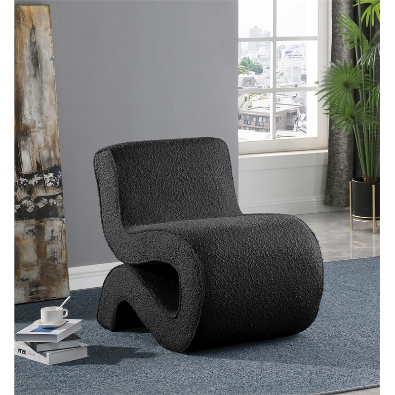 Meridian Furniture Desiree Black Boucle Fabric Accent Chair