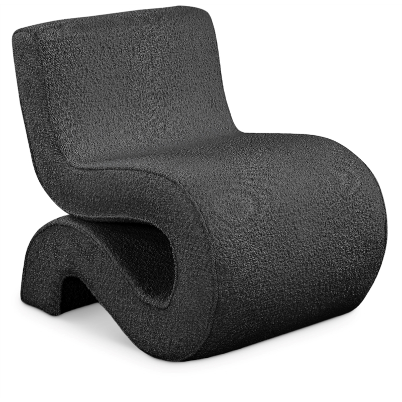 Meridian Furniture Desiree Black Boucle Fabric Accent Chair