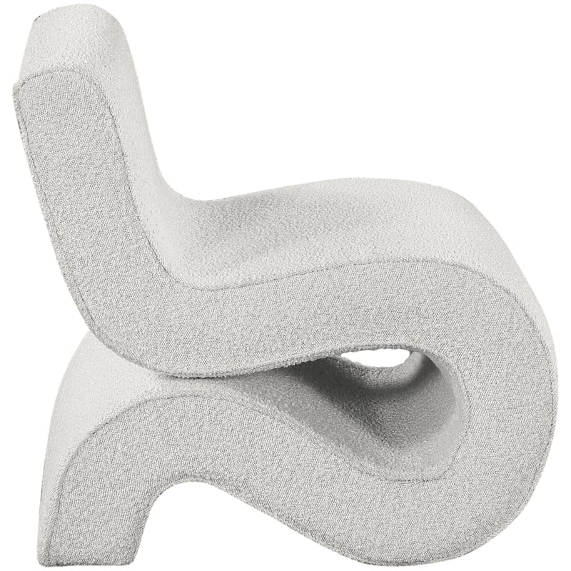 Meridian Furniture Desiree Cream Boucle Fabric Accent Chair