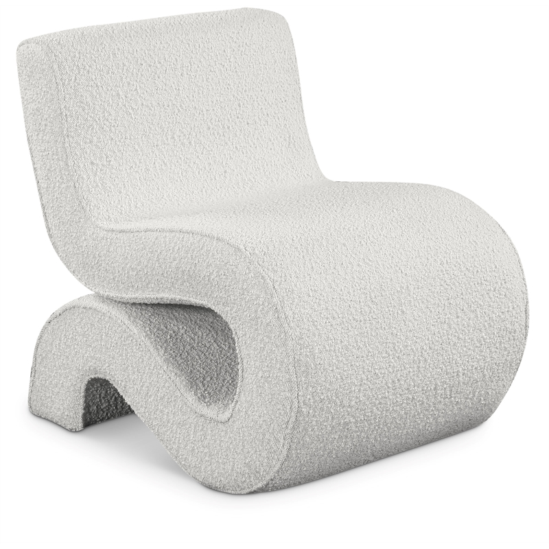 Meridian Furniture Desiree Cream Boucle Fabric Accent Chair