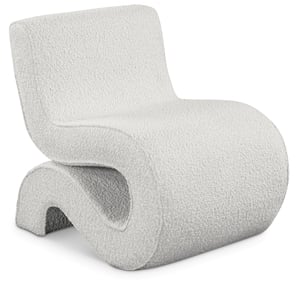 Meridian Furniture Desiree Cream Boucle Fabric Accent Chair